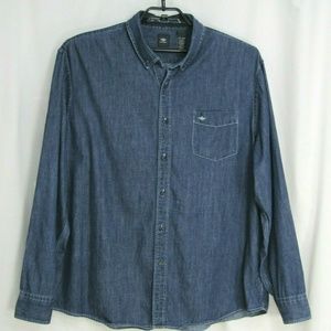 Dockers Dark Wash Denim Button Front Shirt Cotton